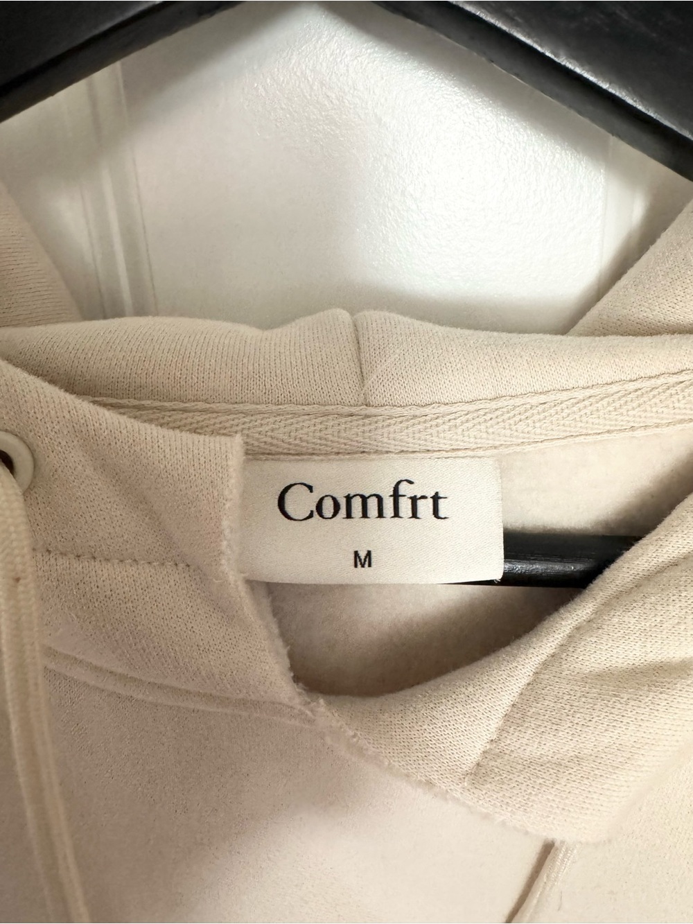 Comfort Oversized Hooded Sweatshirt - Cream - Picture 8 of 8